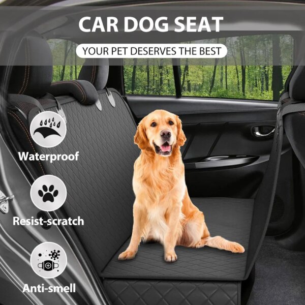 Dog Car Seat Cover View Mesh Pet Carrier Hammock Safety Protector Car Rear Back Seat Mat With Zipper And Pocket For Travel