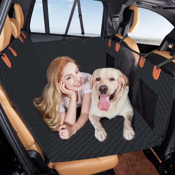 Dog Car Seat Cover for Back Seat Extra Larger with Strong Hard Bottom Car Back Seat Extender Dogs Fit for All Cars