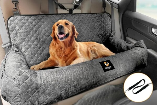 Dog Car Seat for Large Dogs Under 100LBS,Dog Car Bed Washable Pet Travel Safety Car Seat,Super Soft Safe