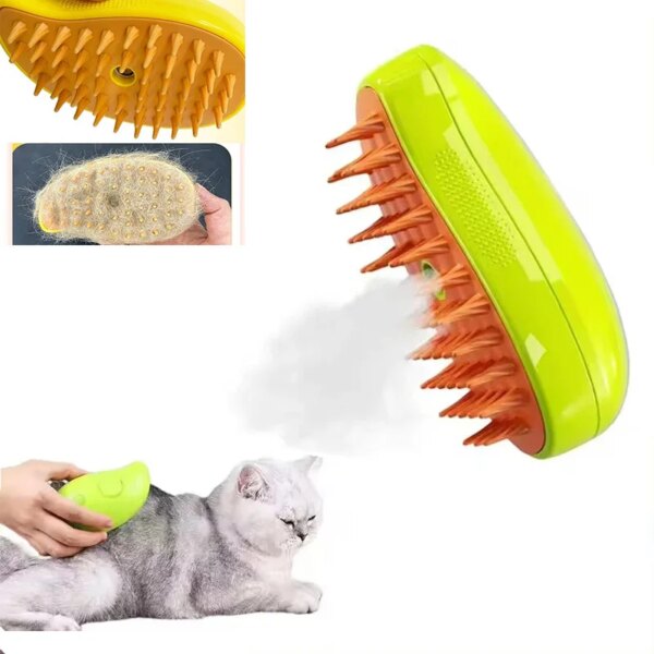 Dog Cat Steam Brush Electric Spray Water Spray Kitten Pet Comb Soft Silicone Depilation Cats Bath Hair Brush Grooming Supplies