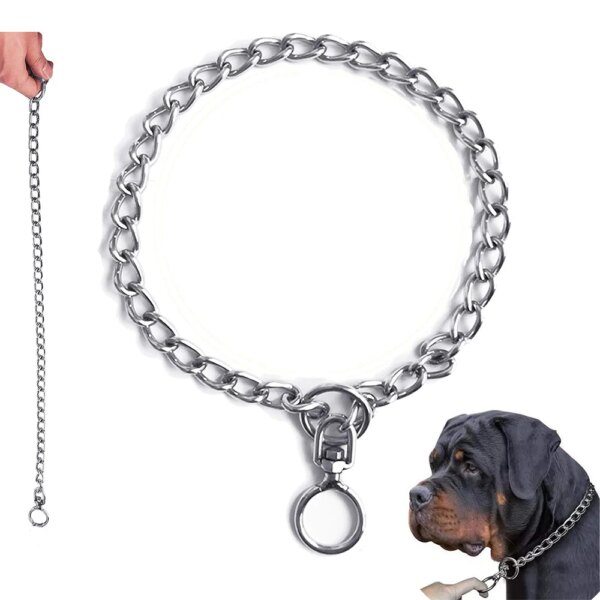 Dog Collar Slip P Chain Heavy Chain Dog Metal Training Choke Collars  Proof Alloy Steel Necklace for Small Medium Large Dogs