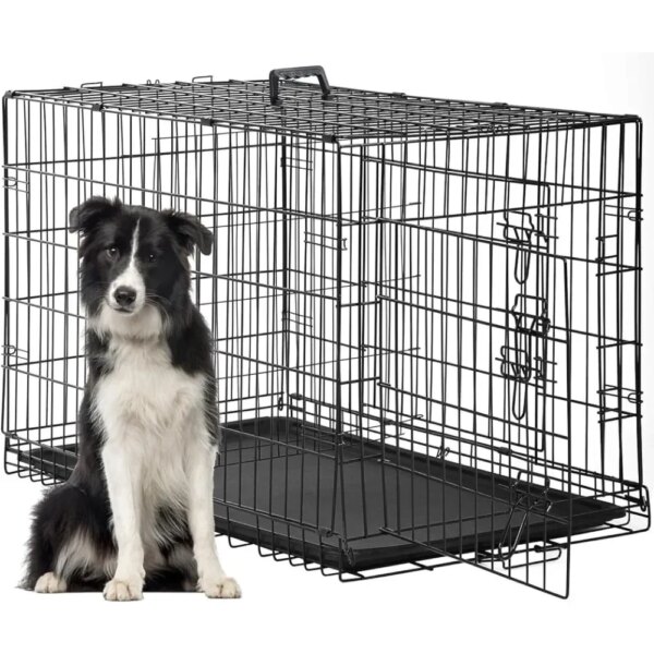 Dog Crate  Cage Pet  for Large s Folding Metal   Double Door W/Divider Panel