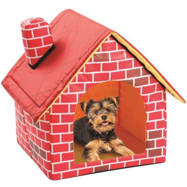 Dog House Foldable Semi-closed Durable Portable Pet Supplies Pet Kennel Easy To Clean Outdoor Pet Tent Nest Chimney Dog House