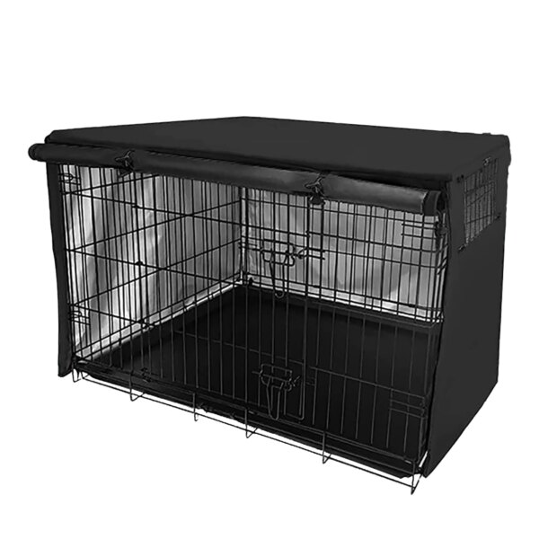 Dog Kennel Cover Dog Cage Protective Cover Universal Fit For Wire Crate Cage Cover Universal Made Of 210D Silver Coated Oxford