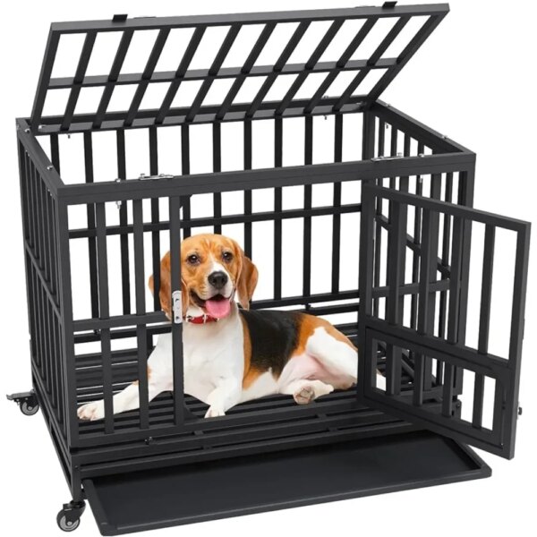 Dog Kennel for Indoor Dogs 38 Inch Heavy Duty Dog Crate Houses & Habitats Campaign House  Houses and Habitat Pet Corral