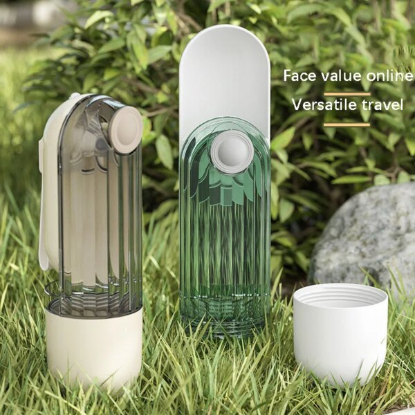 Dog Outdoor Drinking Feeder Portable 2-in-1 Dog Walking Cat Cup Outdoor Portable Quick Feeder Water Bottle Drinker