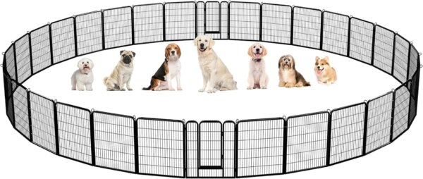 Dog Playpen 32 Panels 40 Inch Height Small Animals Pen Heavy Duty Pet Fence for Puppy Cat Rabbit Extra Large Foldable Pet