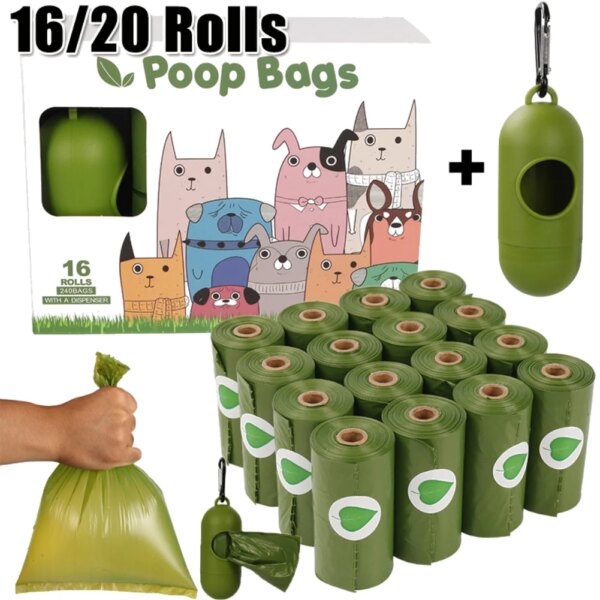 Dog Poop Bags Environmentally Friendly Poop Bags Leak-Proof Dog Waste Bags For Pet Outdoor Supplies biodegradable environmentall