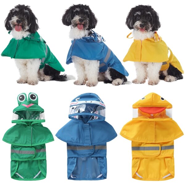 Dog Raincoat Reflective Waterproof Pet Rain Coat for Small Large Dogs Raincoat Chihuahua Bulldog Cats Pets Cape Poncho Costumes