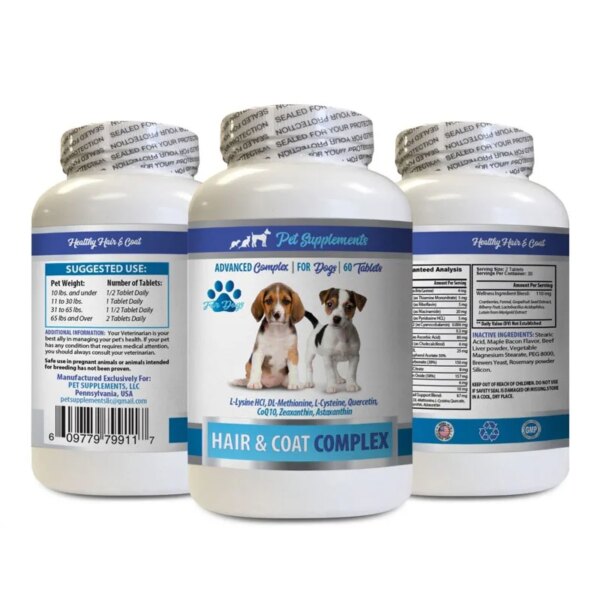 Dog Skin Care Vitamins Pet Supplements Dandruff Relief Itch Relief Sooth Skin Coat And Hair Health 1 Bottle