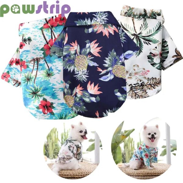 Dog T-shirt Thin Breathable Summer Dog Clothes for Small Dog Puppy Pet Cat Vest Hawaiian Style French Bulldog Chihuahua Clothing