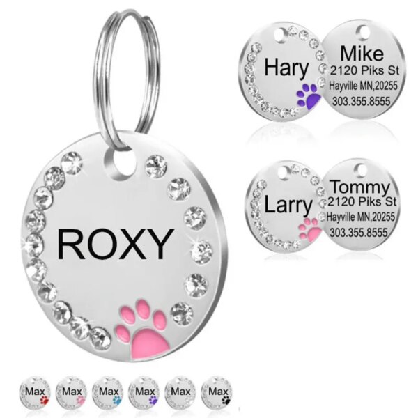 Dog Tag Personalized Pet Puppy Cat ID Tag Engraved Custom Dog Collar Accessories Customized Address Name Tag for Dogs Cats