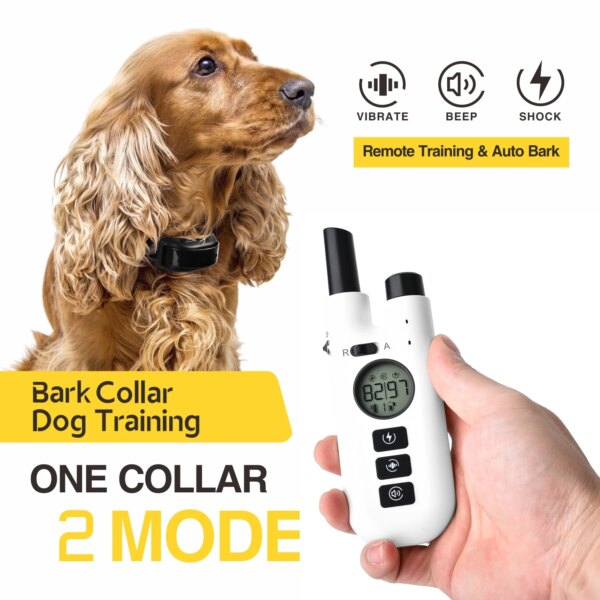 Dog Training Bark Collar 2 in 1 No Bark Control Collar 800M Rechargeable Dog Electric Collar Remote Waterproof Dog Pet Product