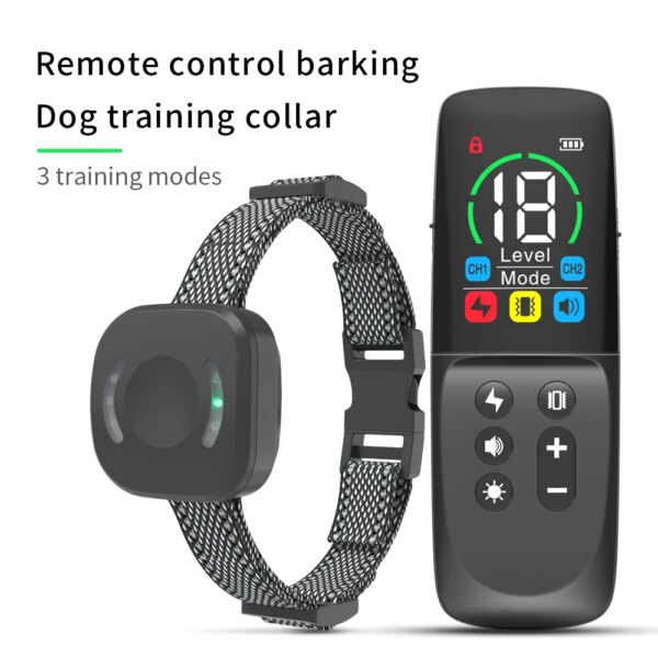 Dog Training Collar 800M Remote With Colorful Running Lamp Electric Anti Bark Collar Universal Waterproof Dog Shock Collar