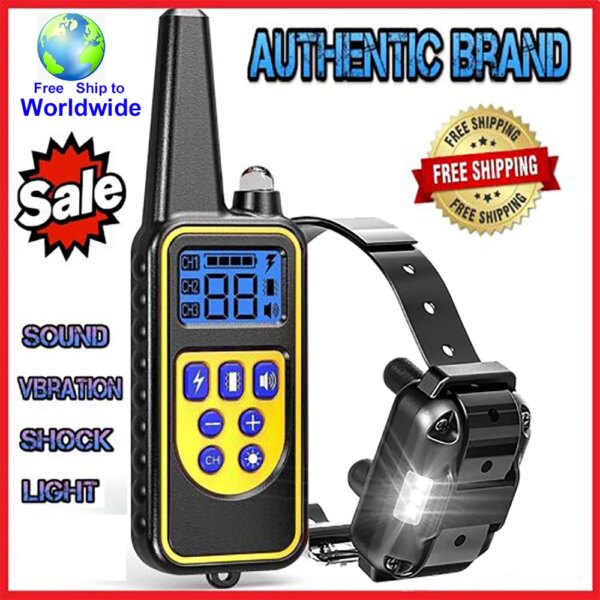 Dog Training Collar Wireless Waterproof  with Remote 2600ft Control Range  for 2 Puppy with Beep  Shock Vibration Modes