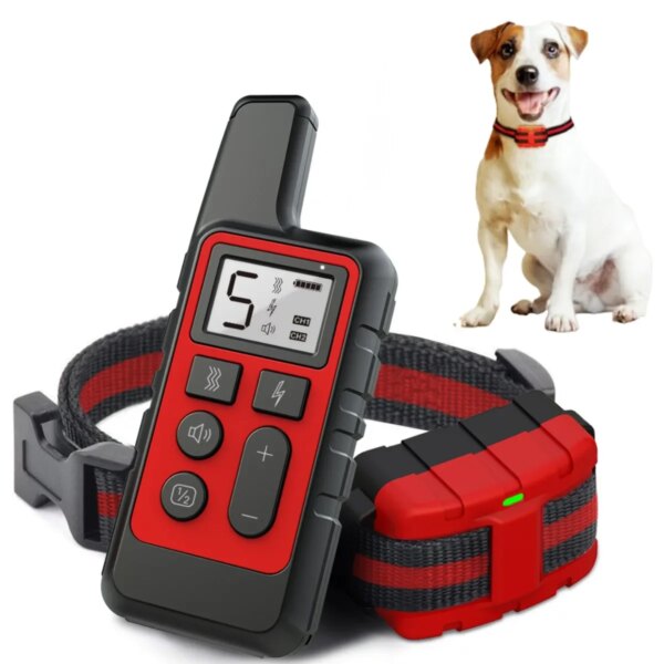 Dog Training Collar With Remote LCD Display USB Rechargeable Bark Control Waterproof Shock Electric Vibrator Sound Pet Trainer