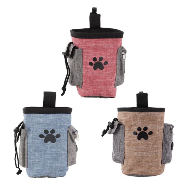 Dog Treat Pouch Pet Hands Free Training Waist Bag Drawstring Carries Pet Out Training Snack Waist Pack