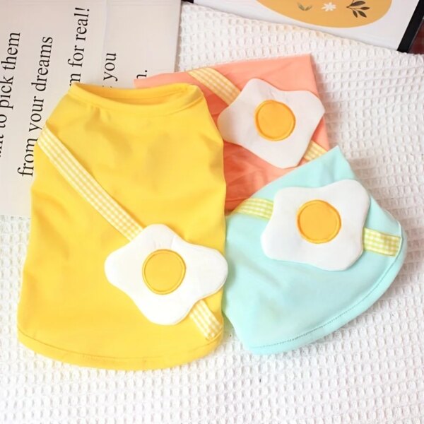 Dog clothes spring and summer thin pet clothing  dog summer clothes pet clothes poached egg vest