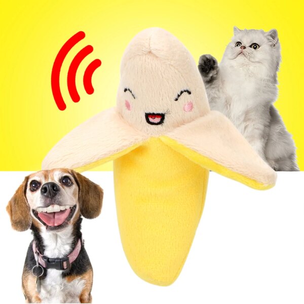 Dogs Cats Pets Supplies Creative Puppy Pet Play Chew Toys Banana Shape Plush Squeaky Sound Toy Cute Dog Toys