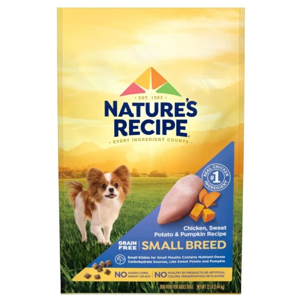 Dry Dog Food Grain Free Small Breed Chicken Sweet Potato & Pumpkin Recipe 12 lb. Bag