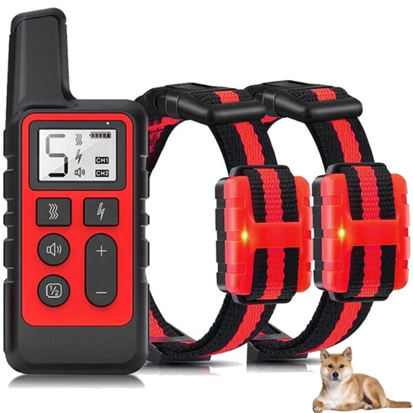 Electric Dog Training Collar Waterproof Pet Remote Control Rechargeable 500m training dogs collars with Shock Vibration Sound