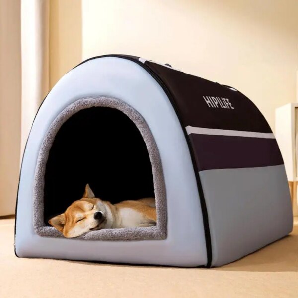 Enclosed Dog House Kennel Warm Winter Cat Cave Soft Cozy Sleeping Bed for Small Medium Dogs Cats Puppy Nest Basket Supplies