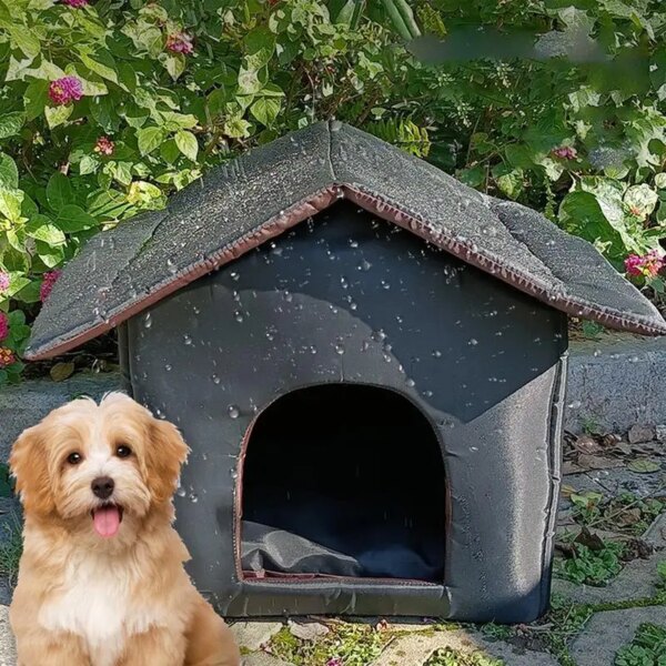 Feral Cat Shelter Waterproof Semi Enclosed Pet House Thickened Cat Nest Tent Dog Warm Kennel Outdoor Pet Winter Supplies