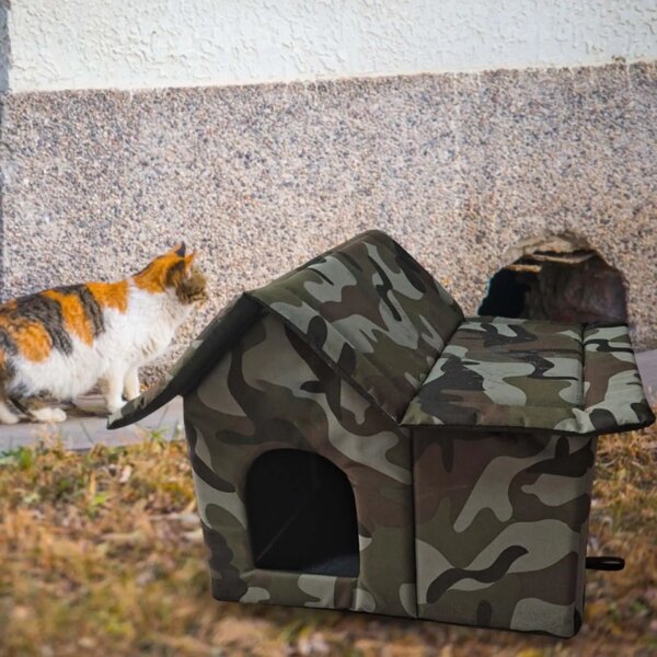 Feral Pet Kennel Cave House Waterproof Warm Dog Kennels Folding Scratch