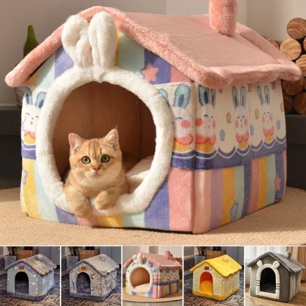 Foldable Dog House Dog Bed Pet Supplies Winter Small and Medium-sized Dogs Warm Pet Supplies Puppy Cave Sofa