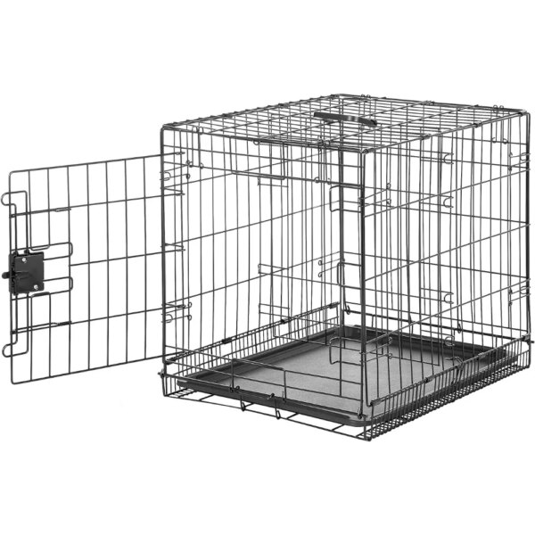 Foldable Metal Wire Dog Crate with Tray Single Door 24 x 18  20 Inches