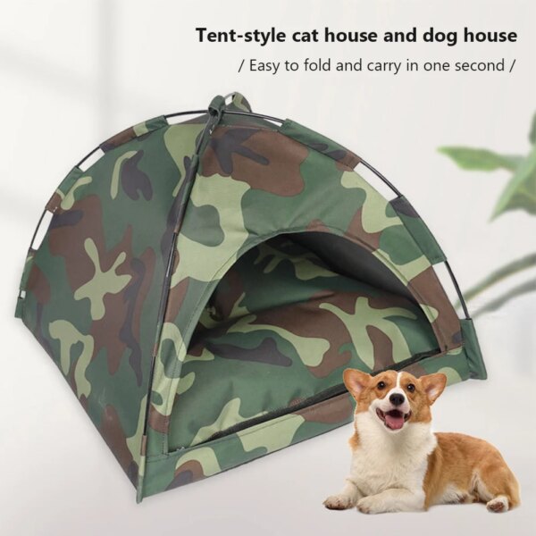 Foldable Pet Tents Removable Dog Bed & Cat Bed For Outdoor Washable Dog Kennel Cat Nest Adorable Cat Sleeping Hut Tent