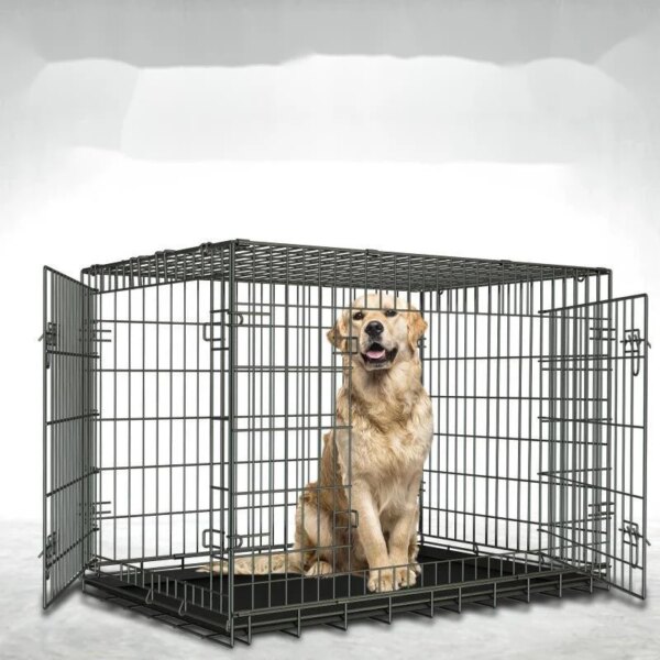 Folding Toilet Dog Cage Poodle Small And Medium Dog Cat Cage Rabbit Cage Indoor Large Space Pet Cage Crates