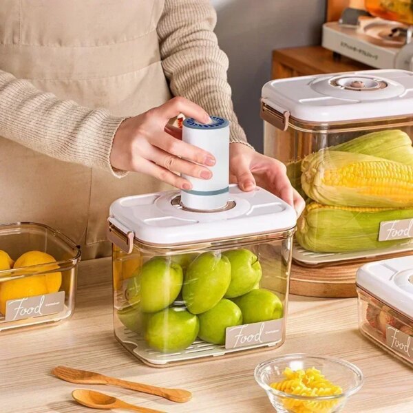 Food Vacuum Storage Box Sealed Fresh-Keeping Box Large Capacity Food Dispenser Transparent Storage Container with Vacuum Pump