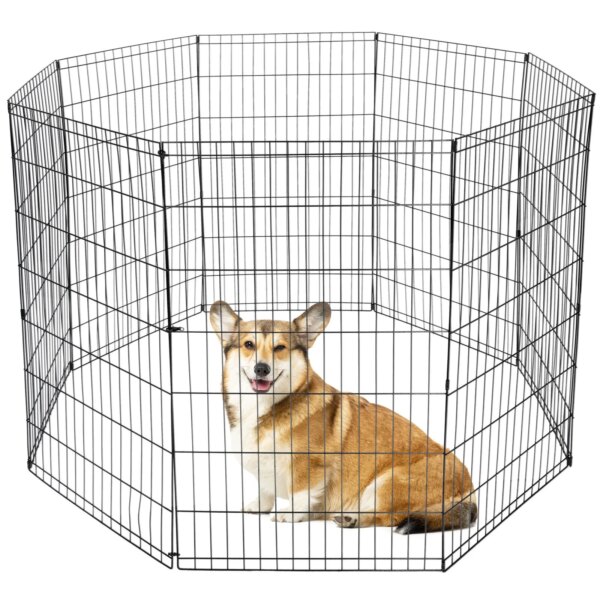 Free shipping US 42 Inch Dog Playpen Puppy Dog Exercise Pen Folding Pet Fence 8 Panels In/Outdoor