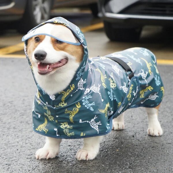 Fullnai Rainy Season Puppy Dog Raincoat Waterproof Pet Clothes for Dogs mascotas Apparel Impermeable Corgi  Shiba Inu Rain Coats