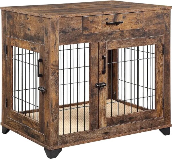 Furniture Style Dog Crate for Medium Dogs, Indoor Aesthetic Puppy Kennel, Modern Decorative Wood Wire Pet House Dog Cage