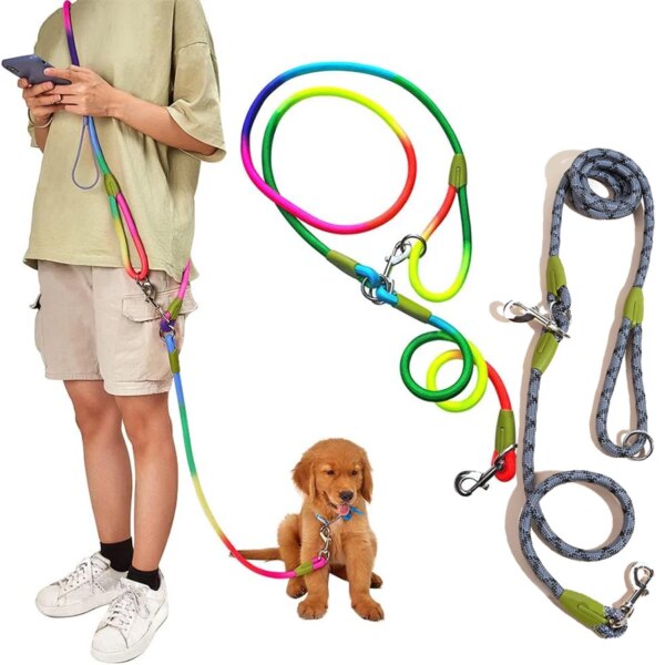 Hands Free Dog Leash Rope Crossbody Dog Leash Reflective 3-in-1 Hands-Free Dog Leash for Large Medium Dogs Walking Running