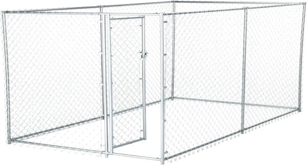 Heavy Duty Outdoor Galvanized Chain Link Dog Kennel Enclosure The Galvanized Chain Link Roll Will Not Kink or Get Tangled