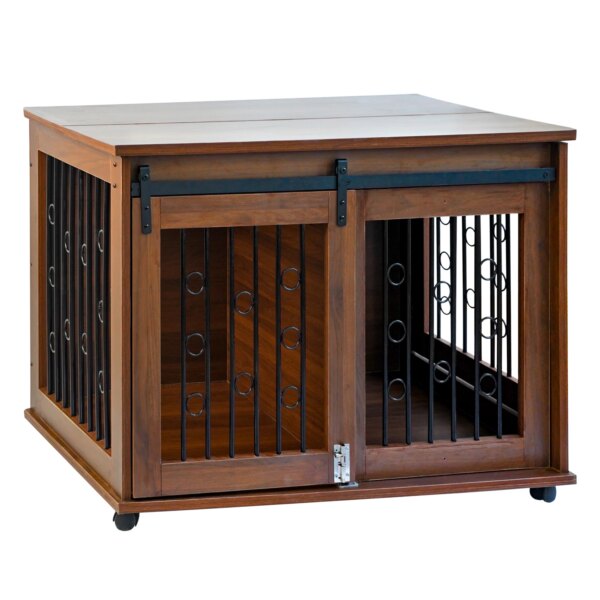 High Quality Portable Luxury Wood Dog Crate Pet Dog Kennel Wooden Animal Cage with Door