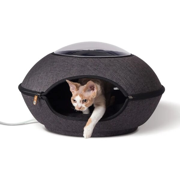 Indoor heated cat bed for large cats, heated cat holes, hot cat mat hideouts for small or large cats and kittens