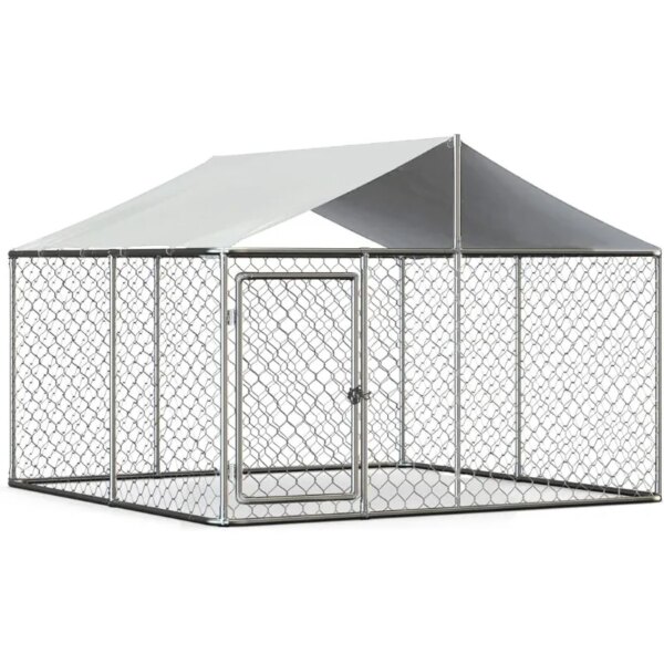 JOVNO Heavy Duty Dog Cage Outdoor Dog Kennels Outside Pet Playpen for Dogs Outdoor Dog House with Water-Resistant Cover