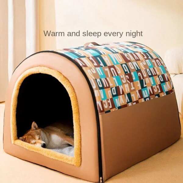 Kennel Detachable Big Dog Warm Winter Dog House Mat Washable Dogs Bed Nest Deep Sleep Tent for Medium Large Dogs House Supplies