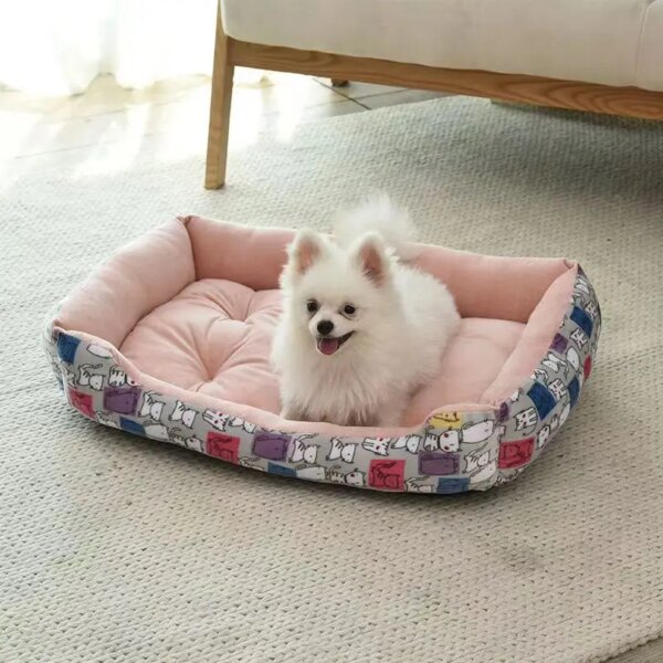 Large Dog Bed Medium Dogs Cushion Large Size Lambswool Kennel Bichon Pet Bed Mat Supplies