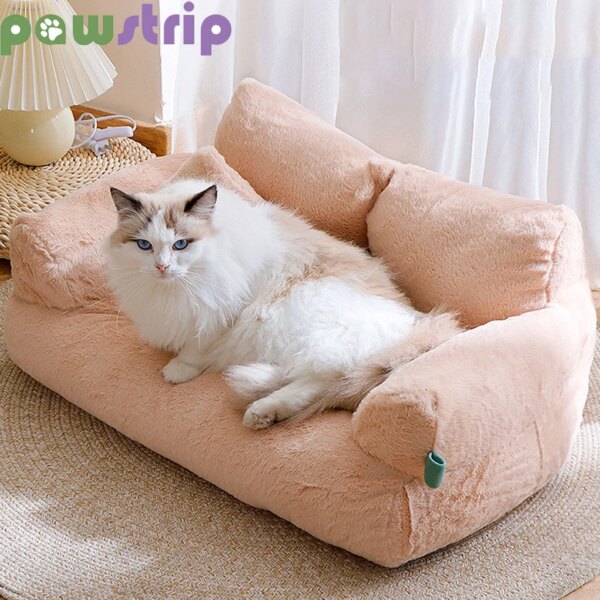 Luxury Cat Bed Soft Cozy Cat Sofa Detachable Warm Pet Kennel Cushion For Small Medium Large Dogs Indoor Puppy Sleeping Mat