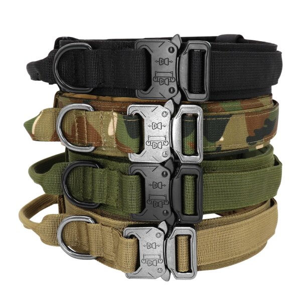 Military Tactical Dog Collar Camouflage Medium Large Dog Collars For Walking Training Duarable Dog Collar for German Shepard