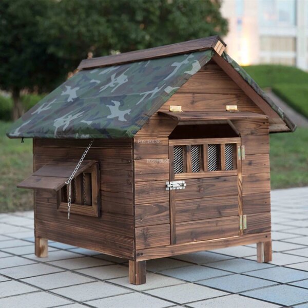 Modern Medium and Large Solid Wood Dog Houses Simple Outdoor Rainproof Kennel Household Indoor Winter Warm Dog Cage Pet Supplies