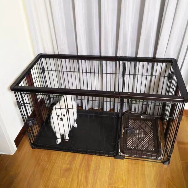 Modern Minimalist Dog Cage with Toilet Home Wrought Iron Dog Houses Indoor Fence House for Dogs Creative Pet Cat Dog Kennels MC