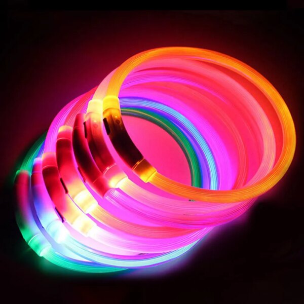 NICEYARD Rechargeable LED Night Dog Collars Glowing Luminous Pet Dog Collar Usb Dog Collar Night Safety Flashing