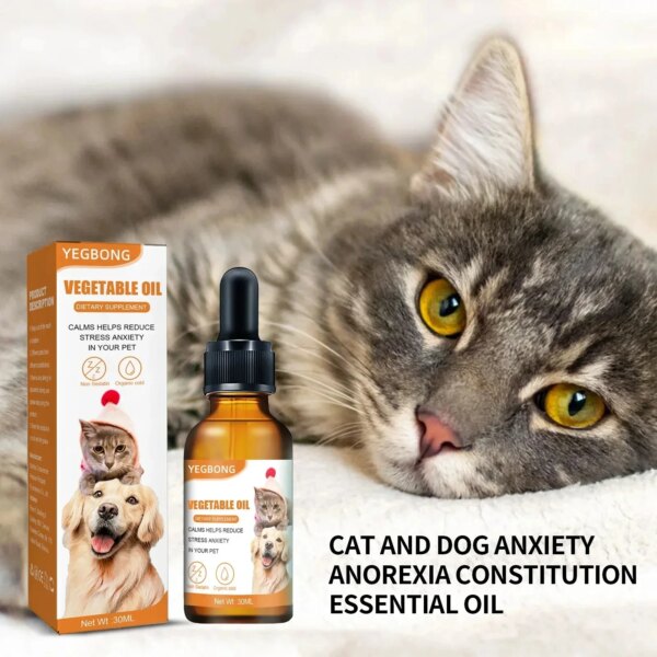 Natural Organic Calming Drops Pet Anxiety Relief Blend Essential Oil For Dogs Cats Create An Anxiety-Free Experience Skin Health