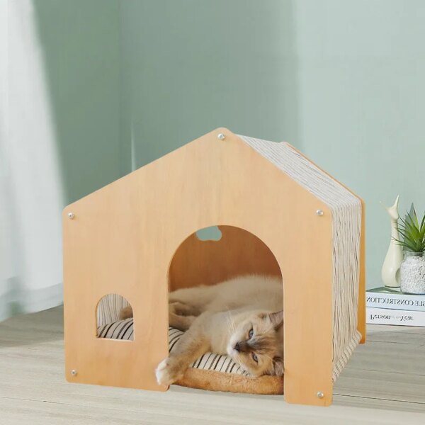 New Custom Modern Indoor Dog Cat Furniture House Wooden Removable Indoor Cat Furniture House Puppy House With Cushion